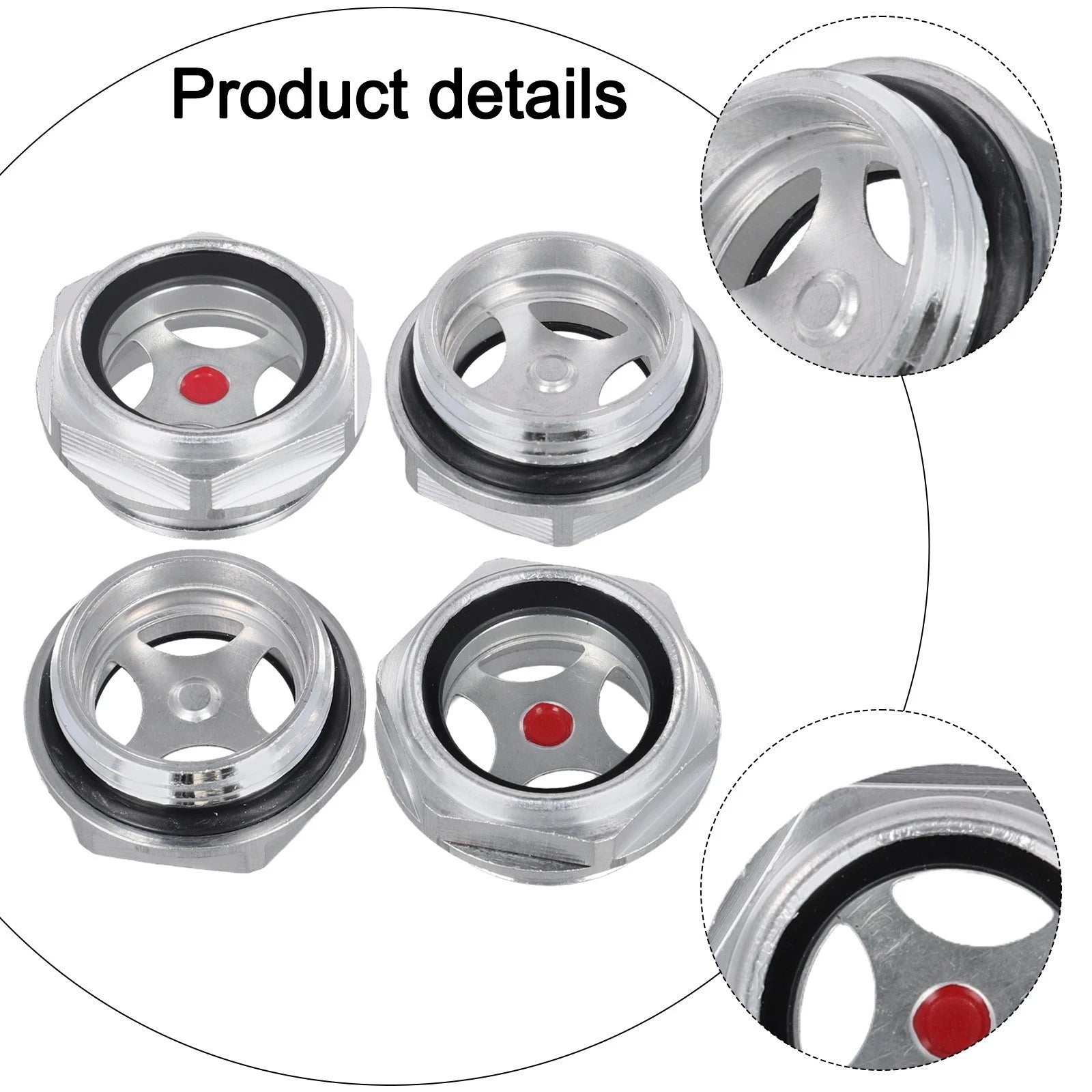 Pack of 4 Oil Sight Glass for Air Compressor 1 Inch NPT Thread