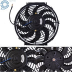 2X 12" Slim Electric Radiator Cooling Fan Mount Kit Universal