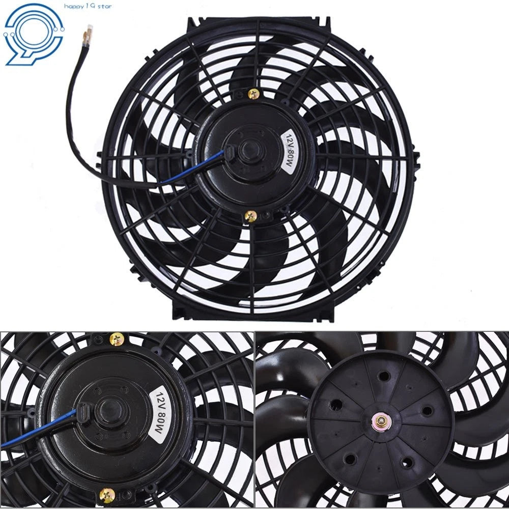 2X 12" Slim Electric Radiator Cooling Fan Mount Kit Universal