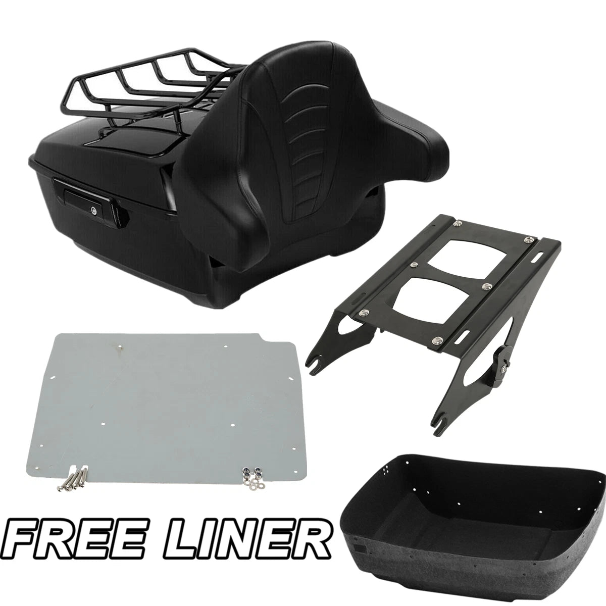 Backrest Pad Mount Rack Base Plate for Harley Touring (2014–2025)