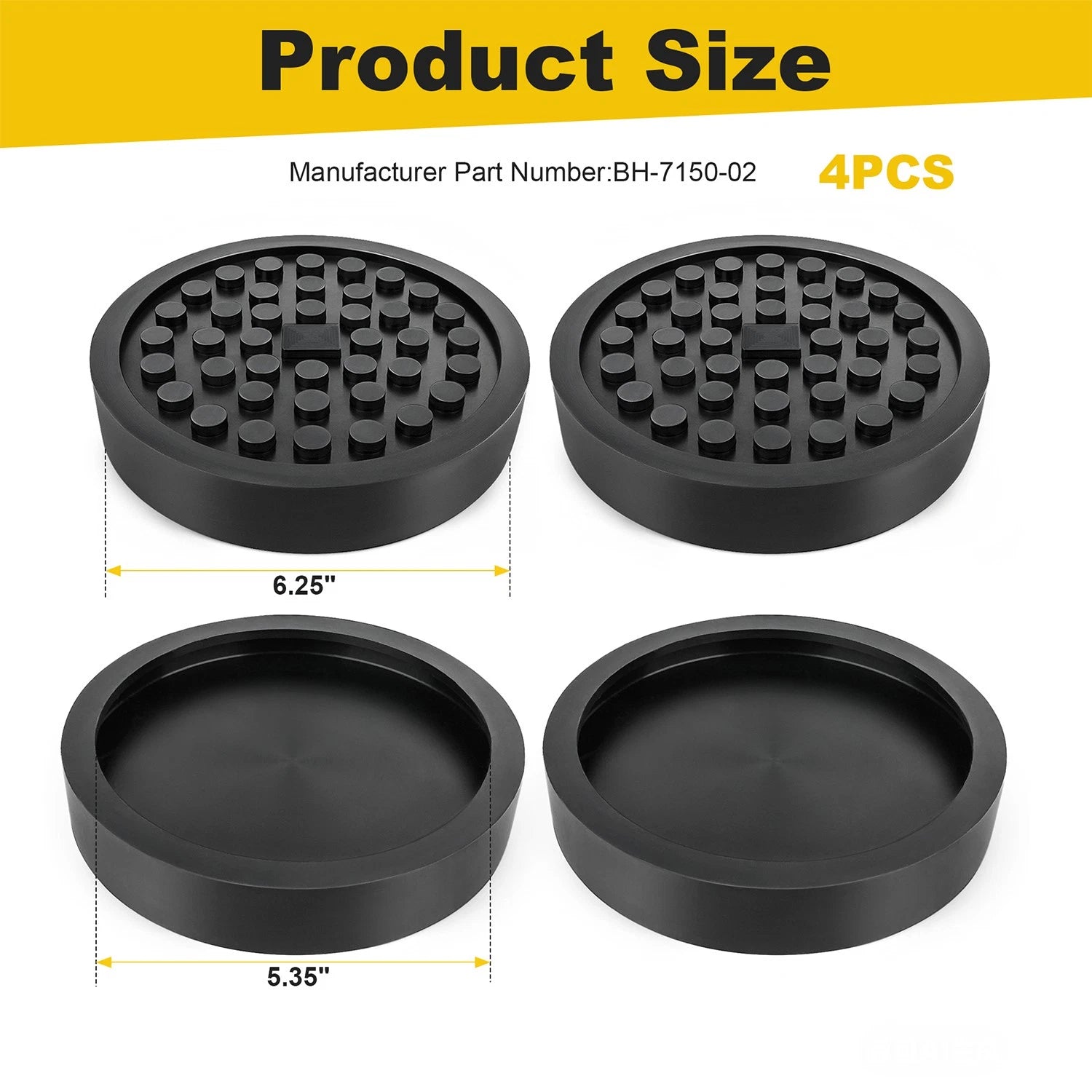 Set of 4 Round Rubber Arm Pads for ALM Lift (2 Post Lifts)