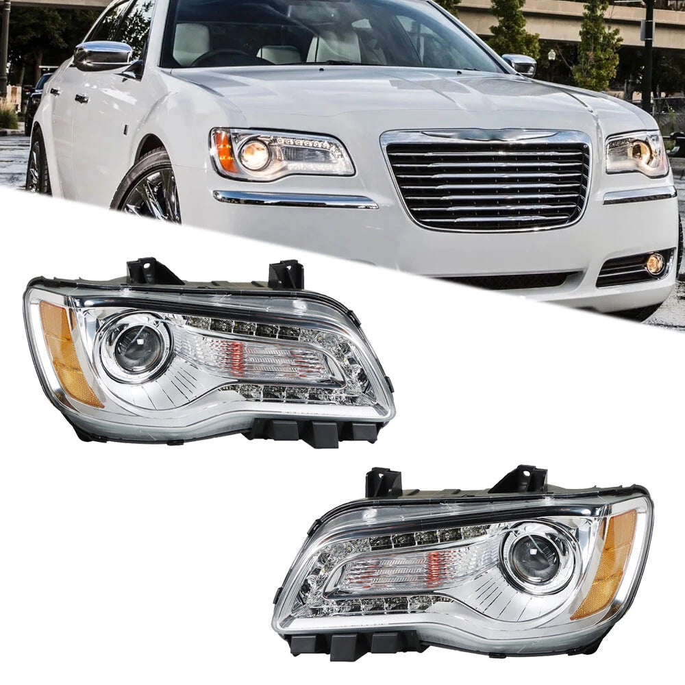 Headlight Assembly for Chrysler 300 (2011â2014) Left + Right Halogen
