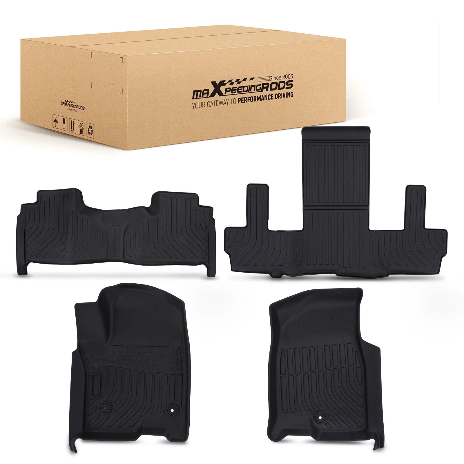 Set of 4 Waterproof Floor Mats for Chevrolet Suburban GMC Yukon XL (2021–2025)