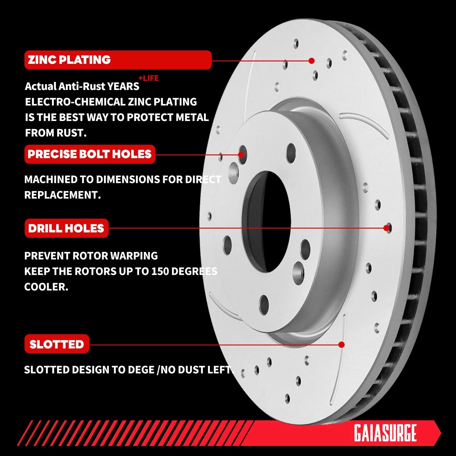 Rear Disc Brake Rotors & Ceramic Pads for Chevy Traverse GMC Acadia (2009–2017)