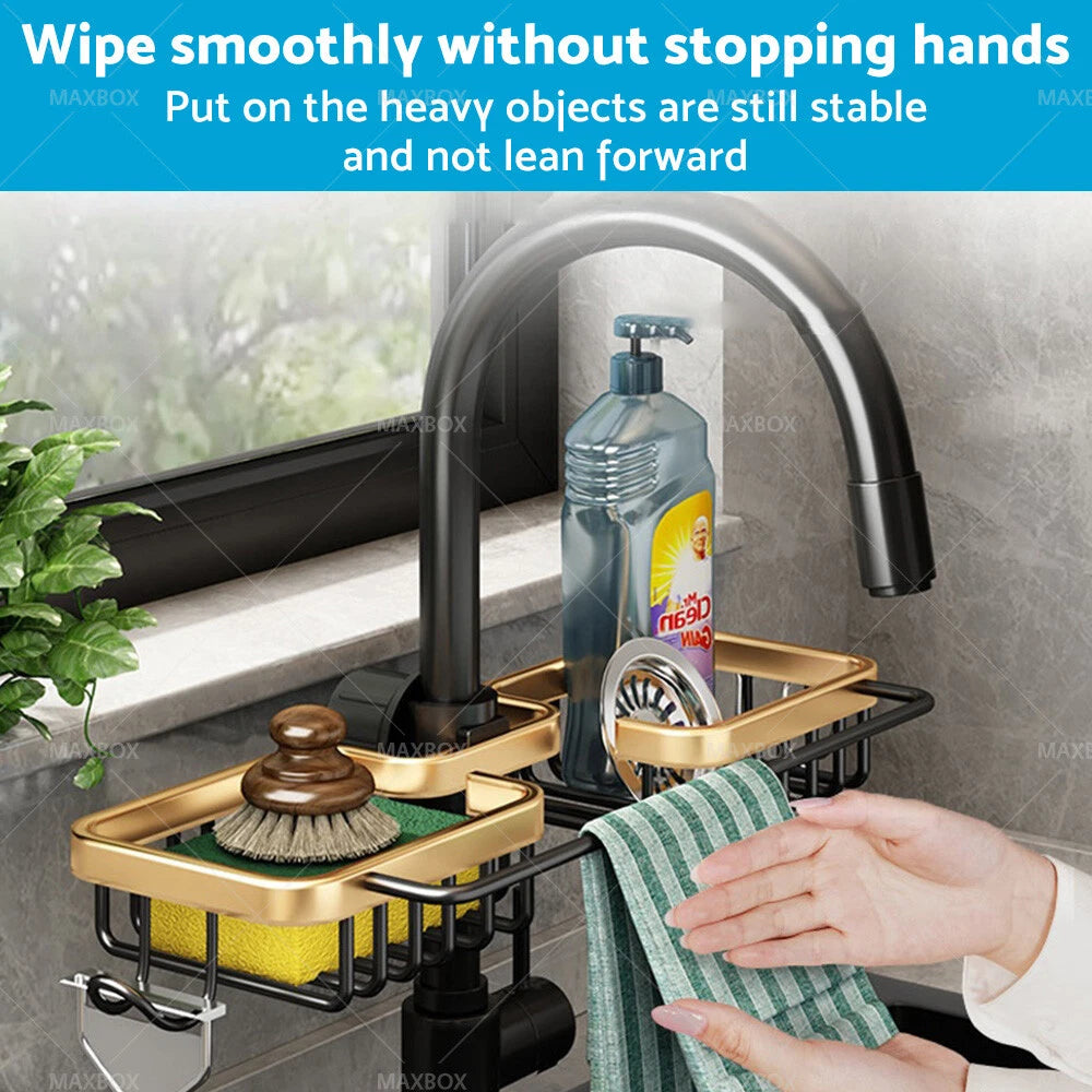 2X Kitchen Sink Rack Organizer Drain Basket Holder for Kitchen