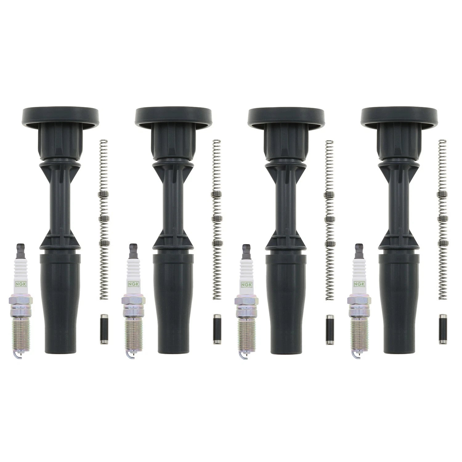 Set of 4 NGK G-Power Platinum Spark Plugs & Coil Boots for Cadillac ATS CT6 (2013–2020)