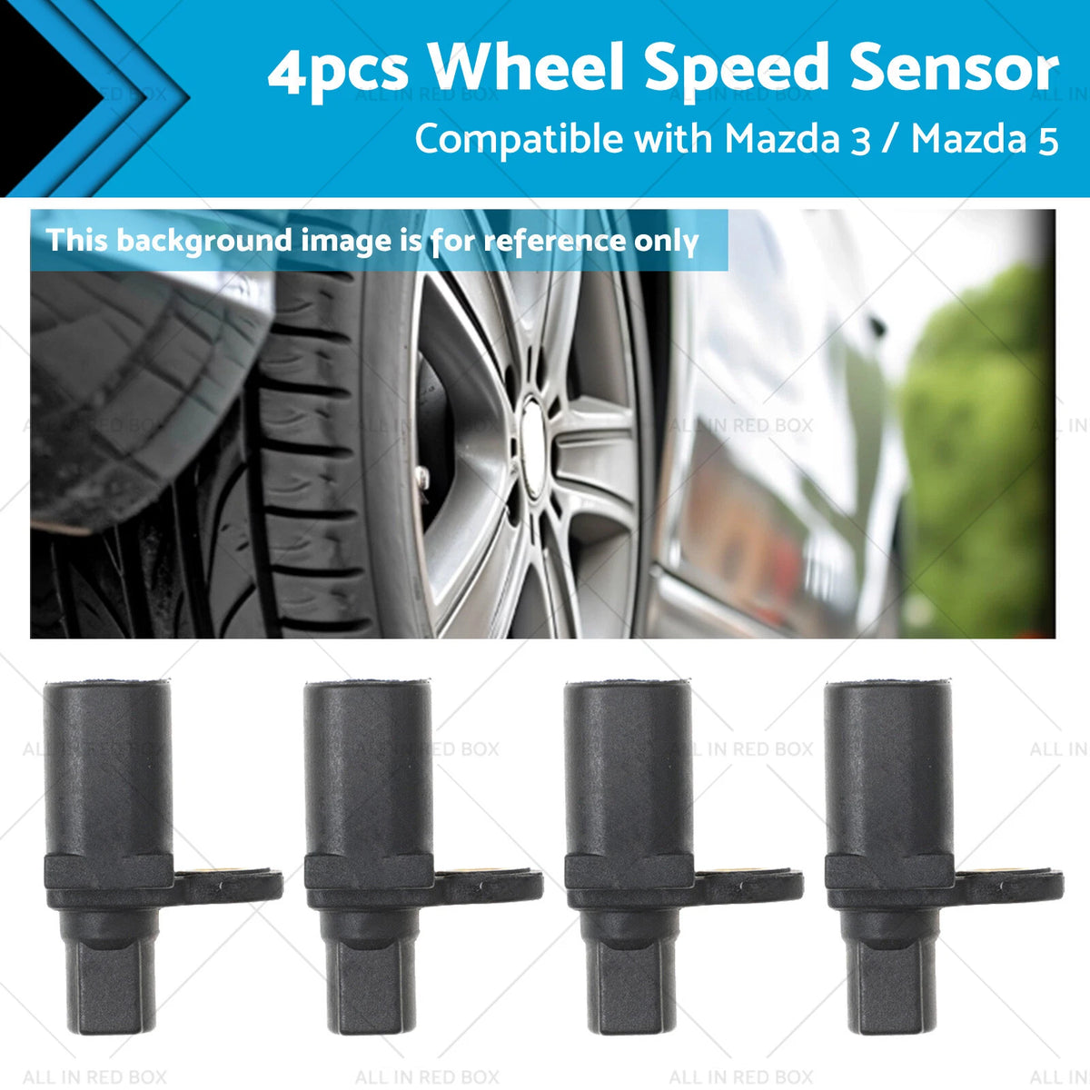 Set of 4 ABS Speed Sensors for Mazda 3 (2004–2015)