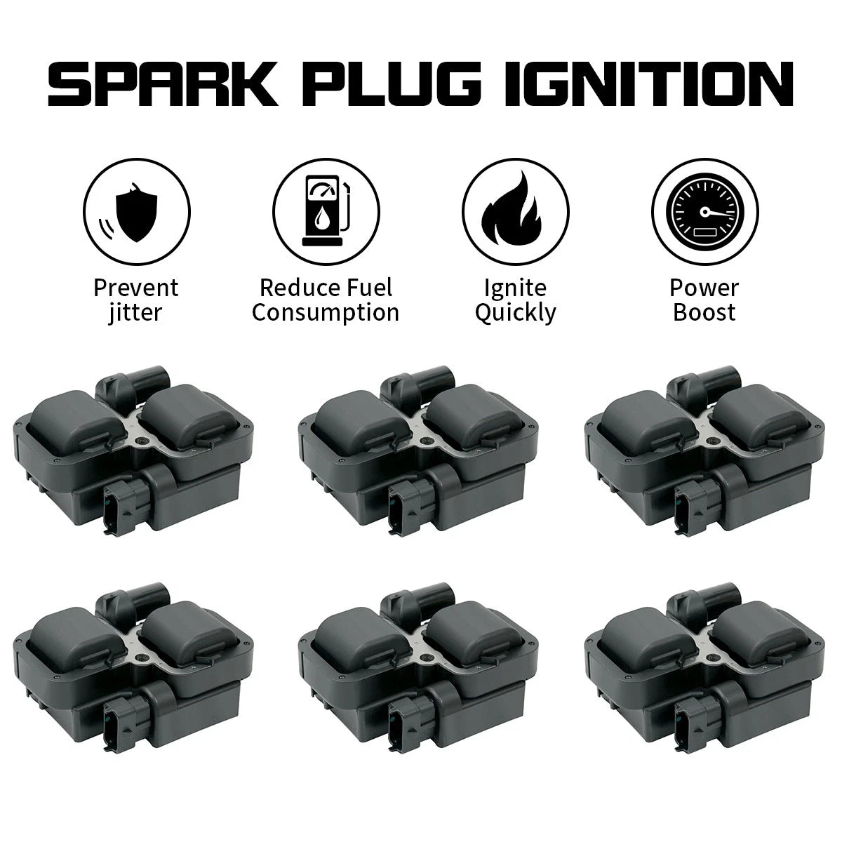 6 Ignition Coils for Mercedes-Benz B200 (2006–2011) A0001587303