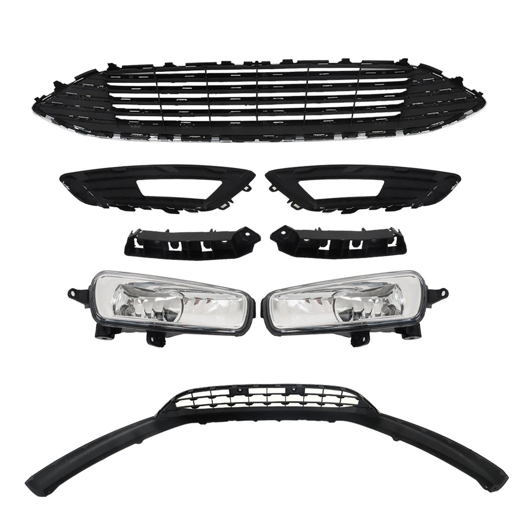 Chrome Grille Set for Ford Focus (2015-2018) with Fog Light Cutouts
