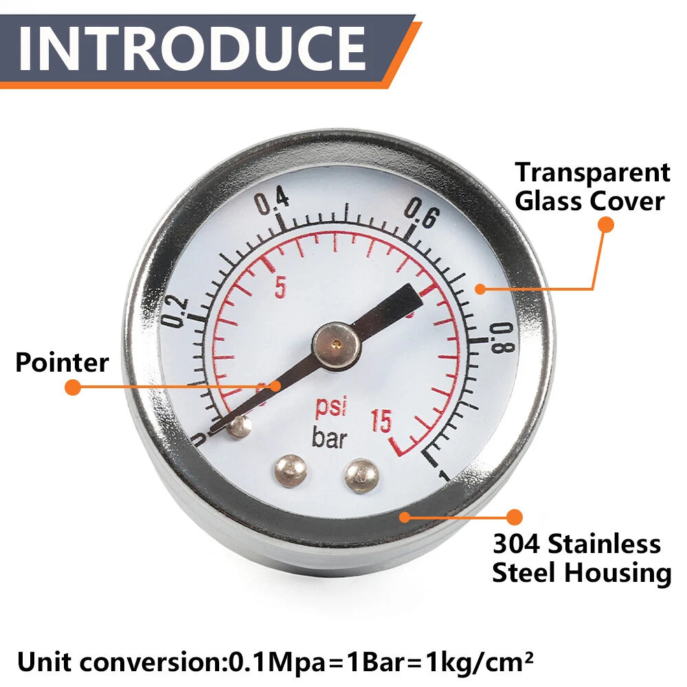 Pressure Gauge for Automotive Applications (0-15 PSI)