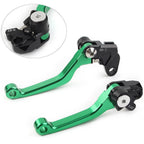 Pair Green Pivot Brake Clutch Levers for Suzuki RM85 RM125 RM250 (2001–2023)