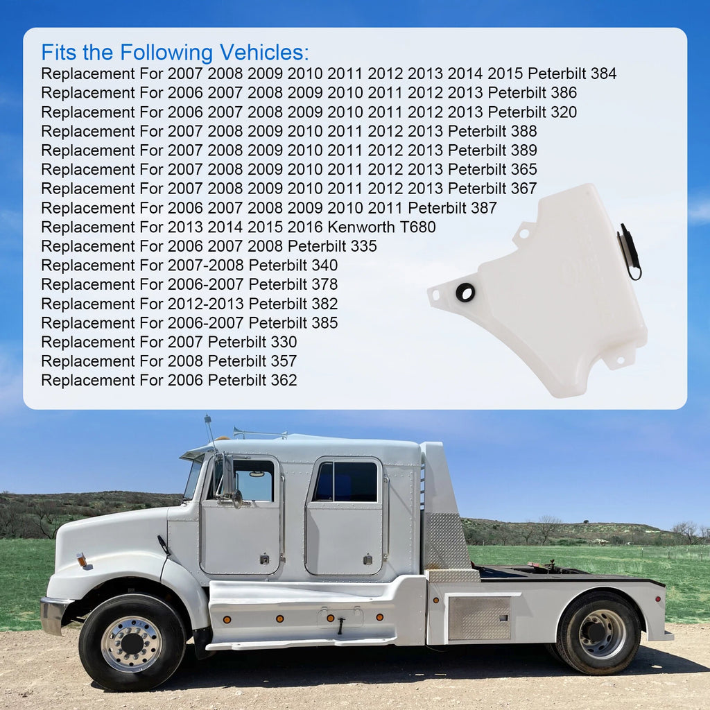Windshield Washer Reservoir with Pump for Peterbilt Kenworth HD (2006-2016)
