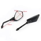 10mm Black Rear View Side Mirrors for Honda Suzuki Kawasaki