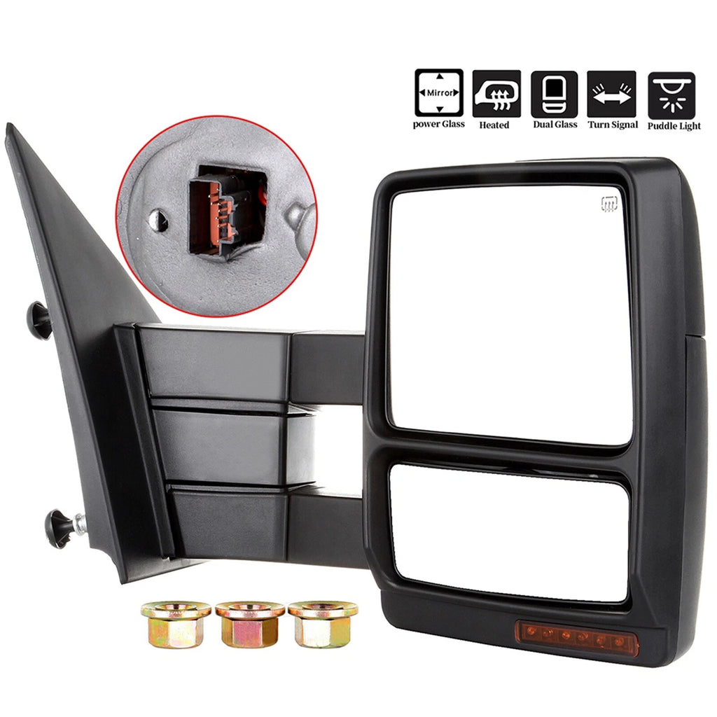 Passenger Side Tow Mirror for Ford F150 (2007–2014) Power Heated Turn Signal Puddle Light