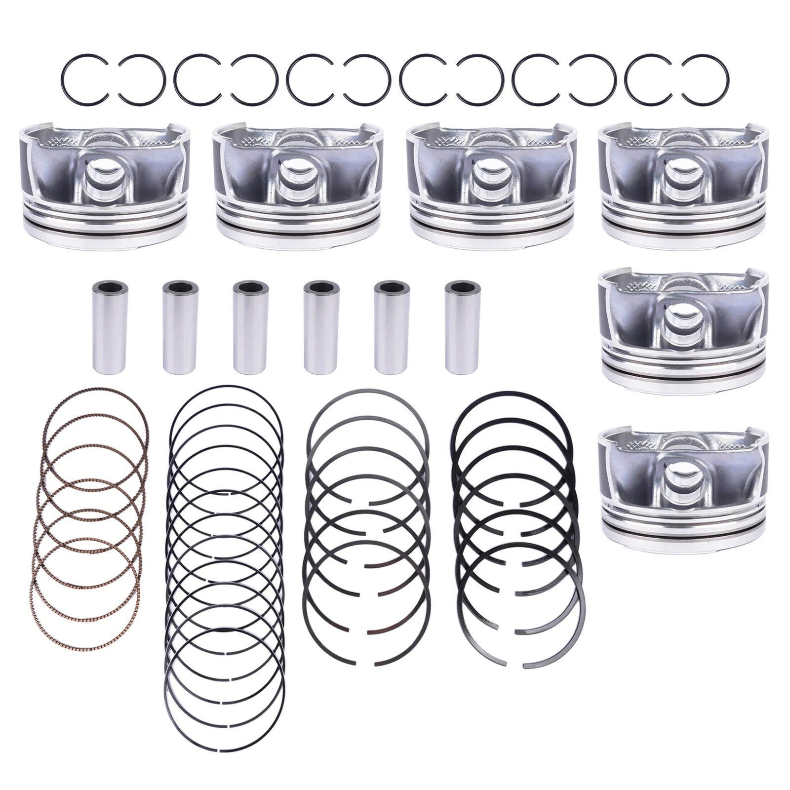 6X Pistons & Rings Set STD for Audi A6 A7 Q8 S4 VW Porsche 3.0 EA839 (2019–2023)