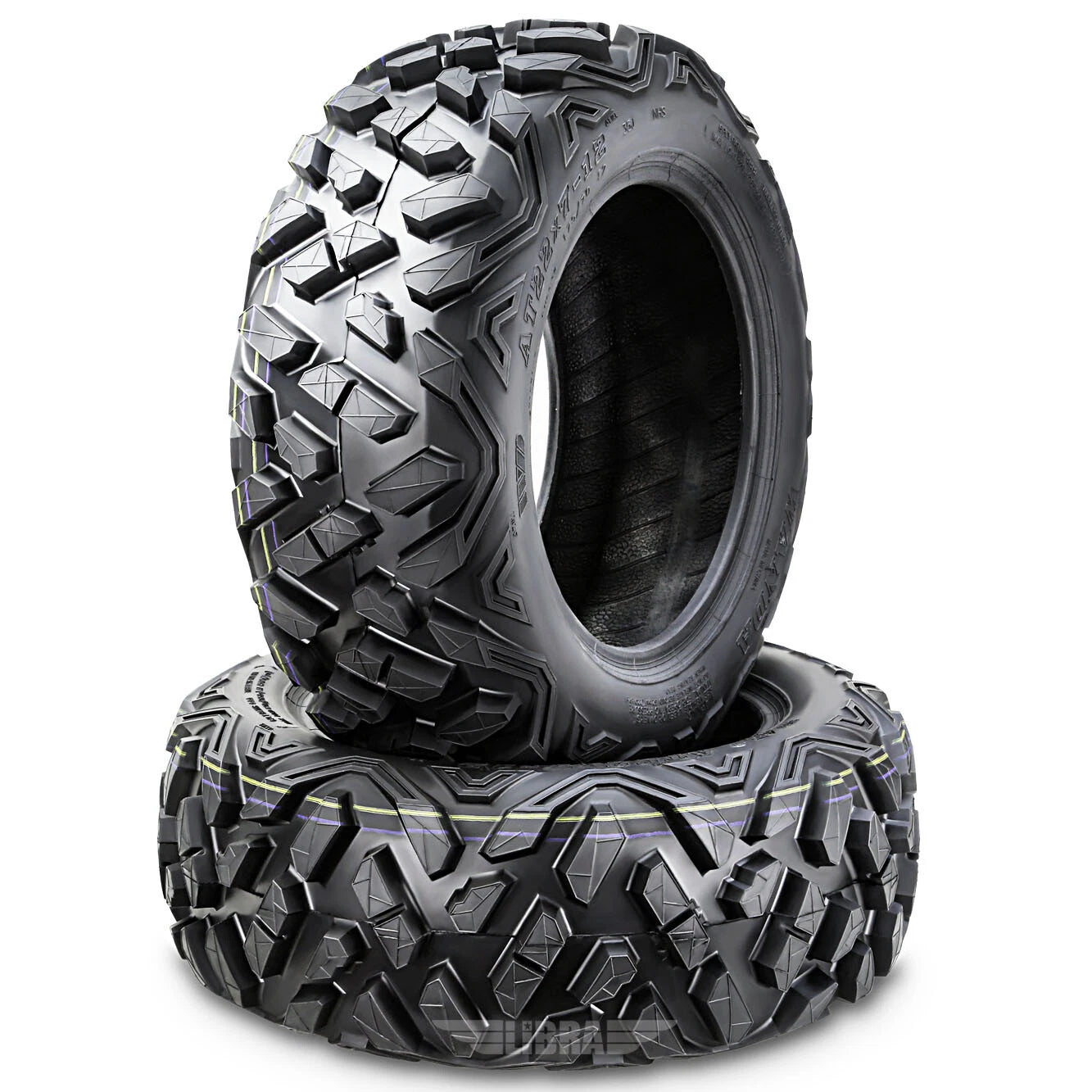 Set of 2 WANDA ATV Tires 22x7-12 6PR Bighorn Style