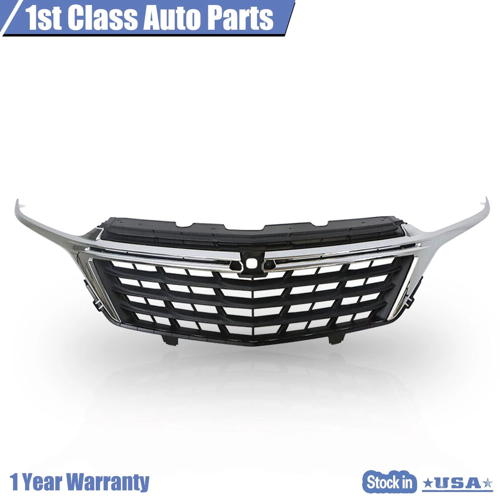 Black Front Bumper Upper Grille Chrome Trim for Chevy Equinox (2022–2023)