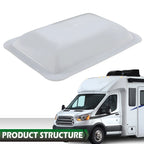 14" x 22" White Skylight Cover for RV Camper Trailer