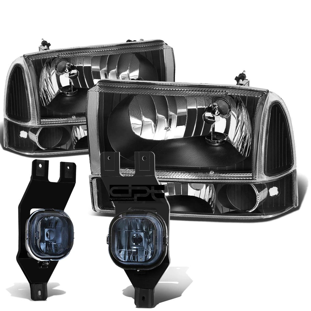 Headlight and Turn Signal Lamp Set + Smoked Fog Light for Super Duty (1999–2004)