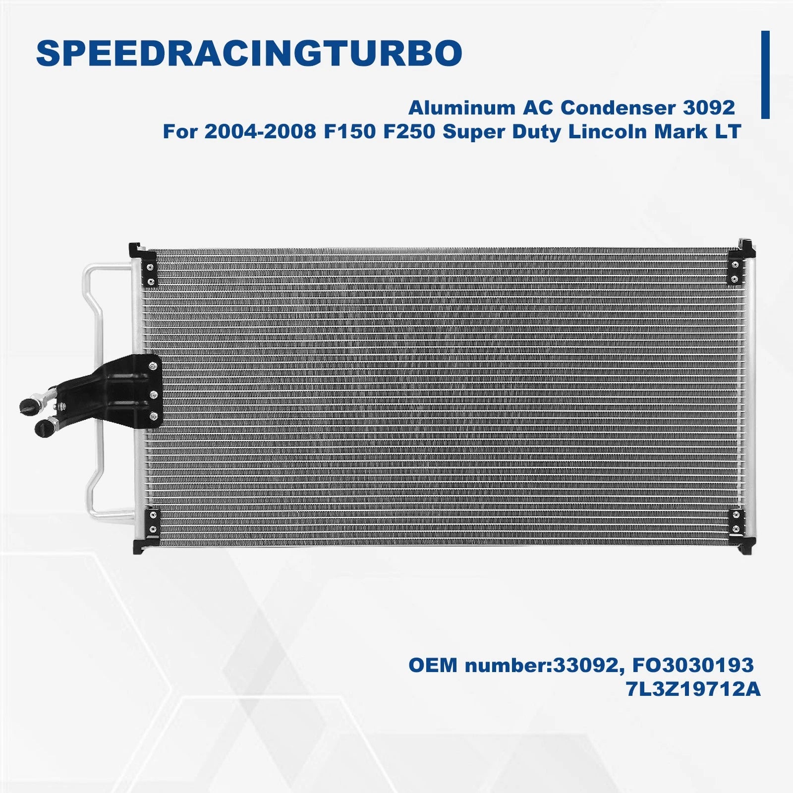 Aluminum AC Condenser 3092 for Ford F150 F250 Super Duty Lincoln Mark LT (2004–2008)
