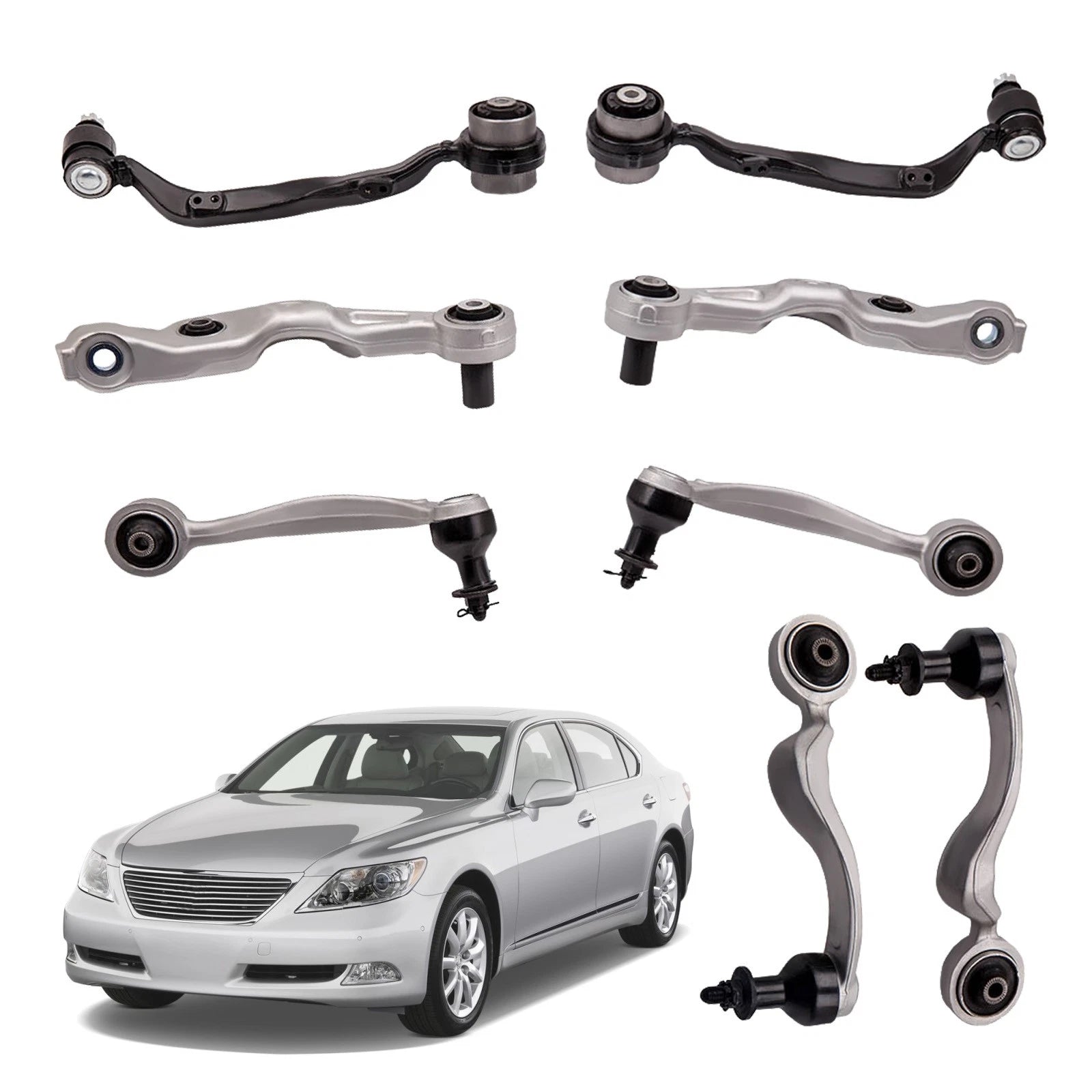 Set of 8 Control Arms for Lexus LS460 RWD (2007-2008)