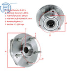 2X Front Wheel Hub Bearing Assy 5 Lugs for Jeep Grand Cherokee (1999–2004)