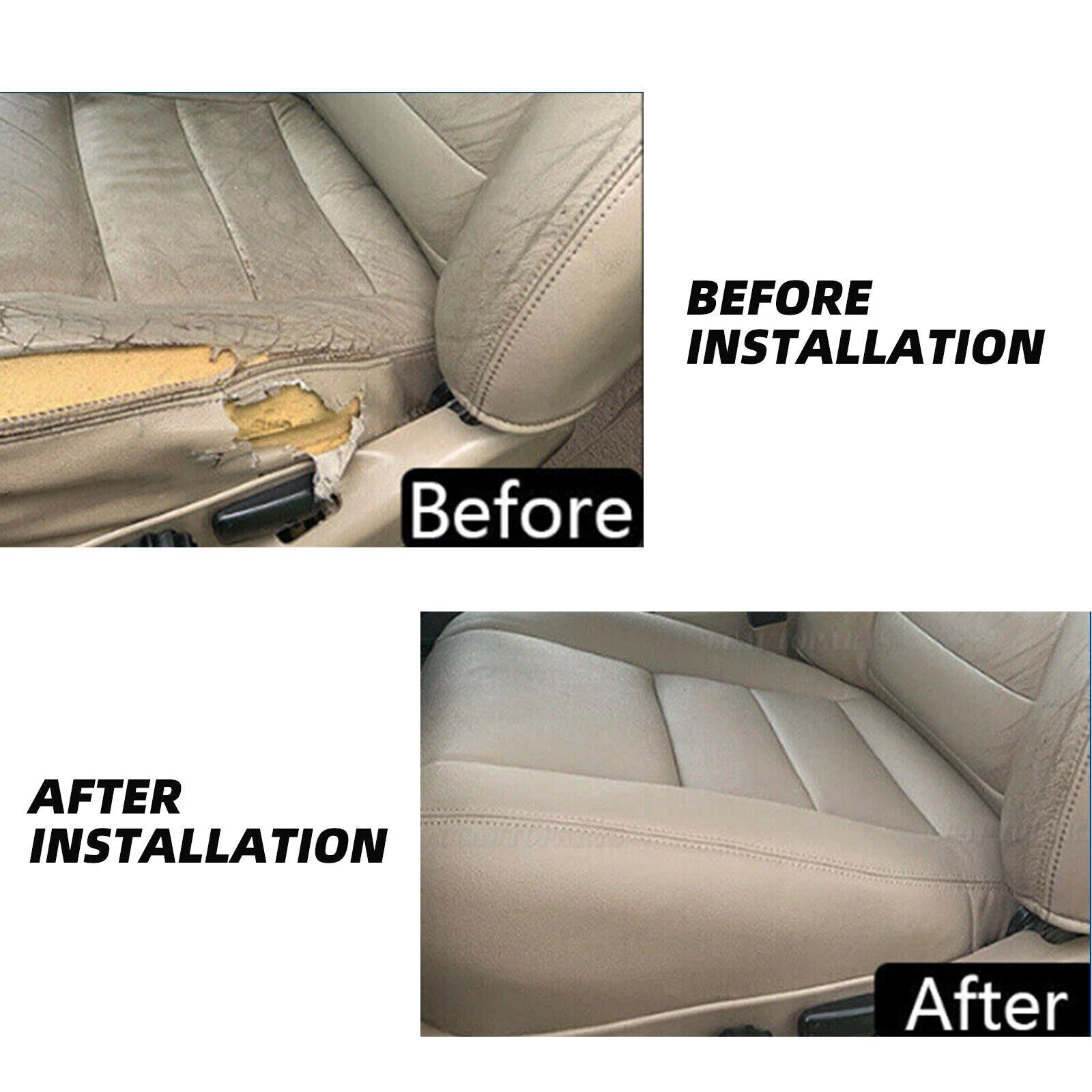 Driver Bottom Seat Cover Tan Leather for Ford F-250 F-350 Super Duty (2002–2007)