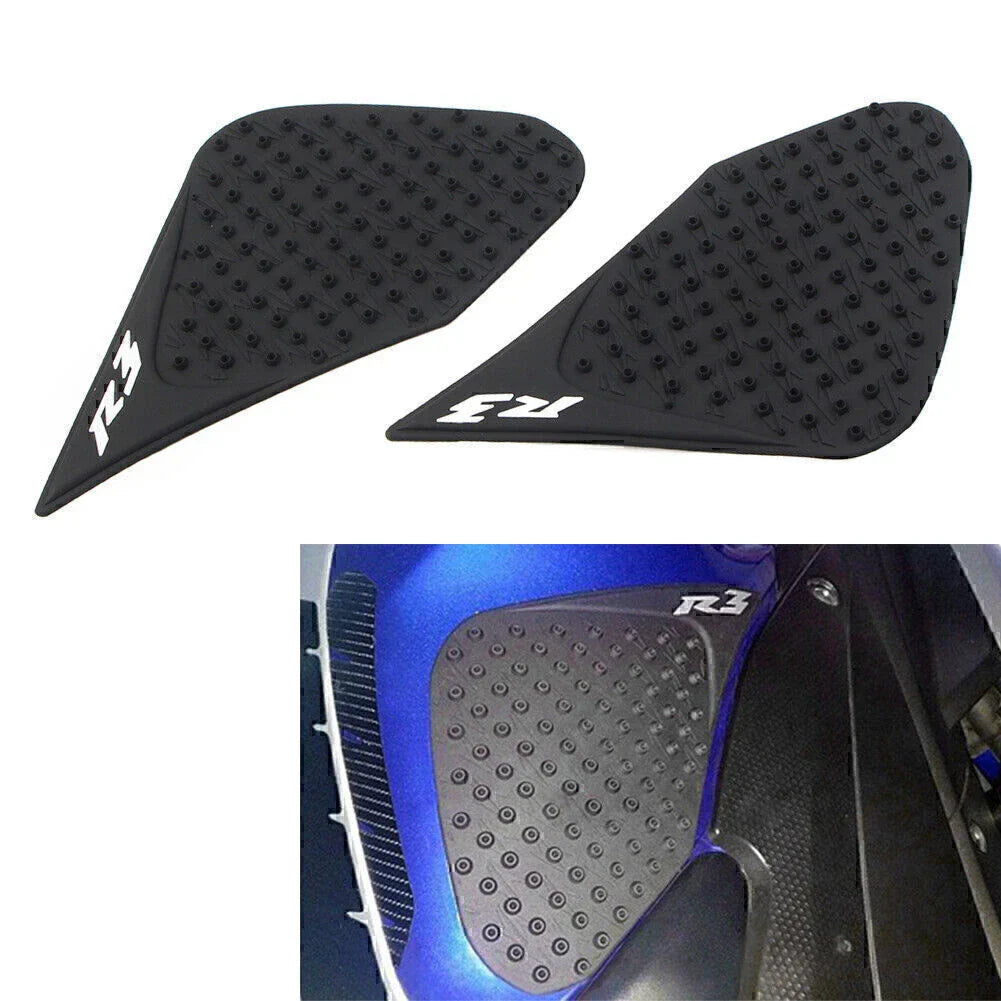 Black Gas Tank Pad Traction Decal for Yamaha YZF-R3 (2014-2023)
