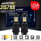 2X Dual Color LED Switchback Turn Signal Light Bulbs