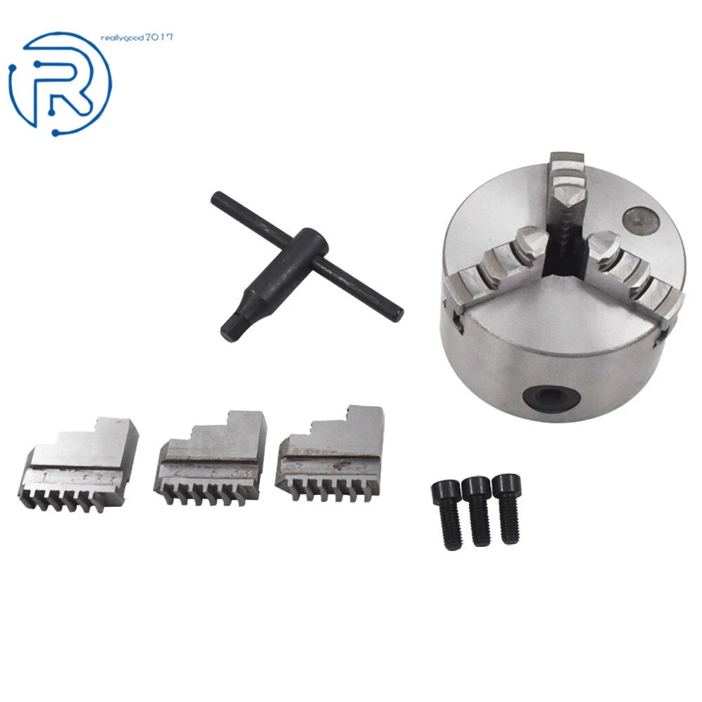 3-Jaw 4-Inch Self Centering Lathe Chuck for Drilling Milling Machine