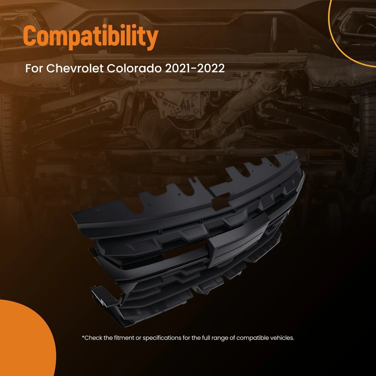 Front Upper Grille for Chevrolet Colorado (2021–2022) 84922758 Matte Black