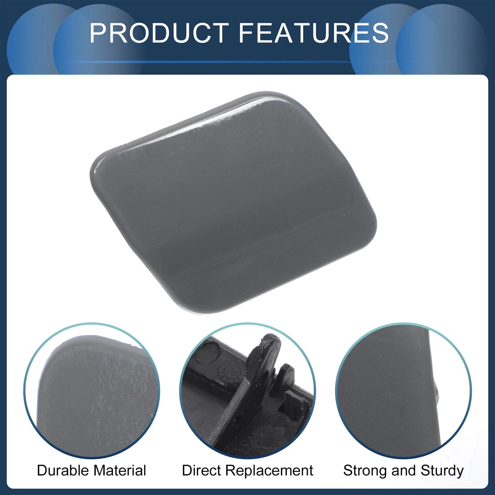 Front Right Washer Nozzle Cover Cap for Volkswagen Touareg (2007–2010) 1 Pcs Grey