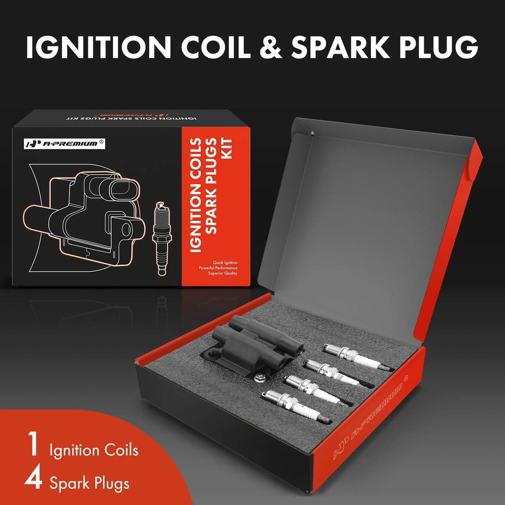Set of 4 Ignition Coils & Iridium Spark Plugs for Subaru Outback Forester
