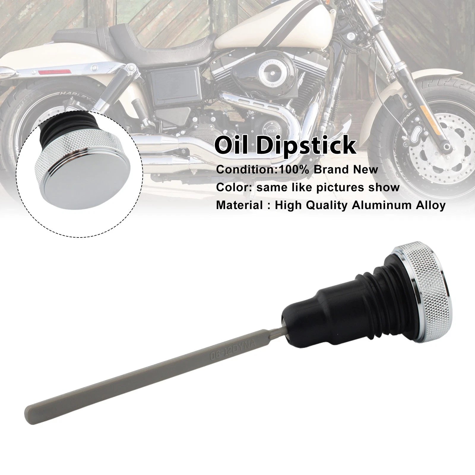 Oil Dipstick Tank Cap Plug for Harley FXD Dyna (2006–2017) 0710-0153
