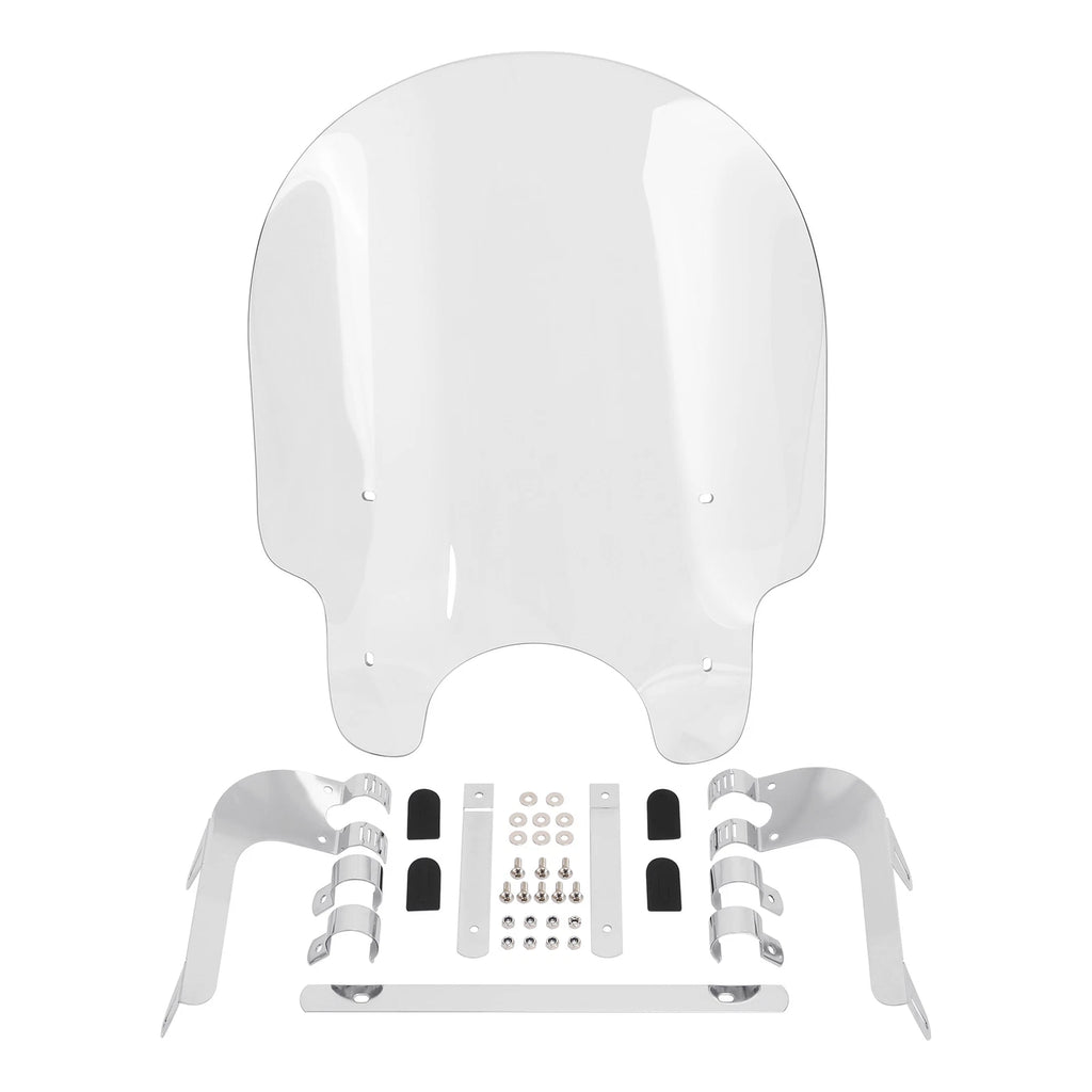 Clear Windshield with 39mm Clamps for Harley Dyna Sportster XL883 1200 (2004–2023)