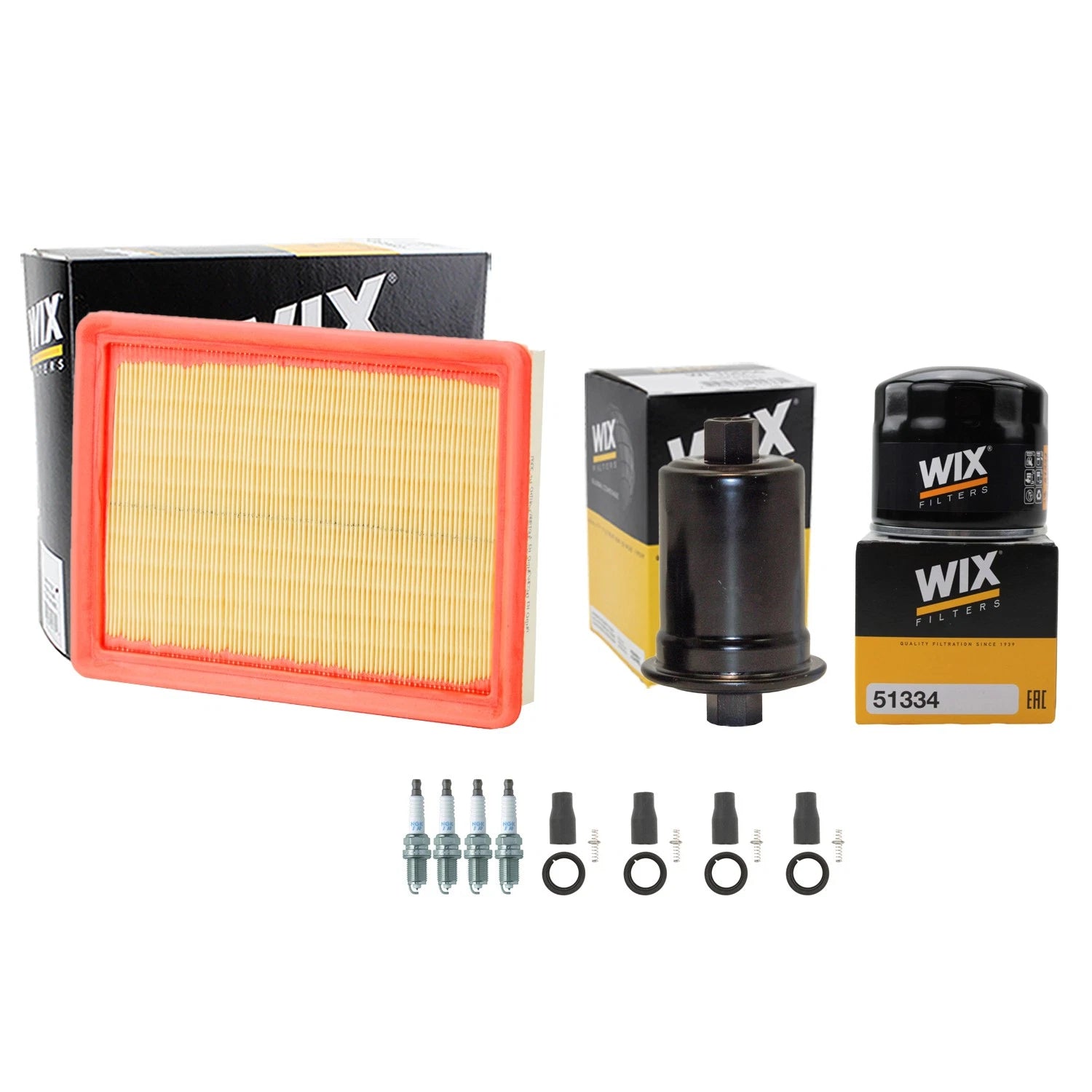 Wix Tune Up Kit with NGK 4 Spark Plugs & Boots for Kia Optima (2006)
