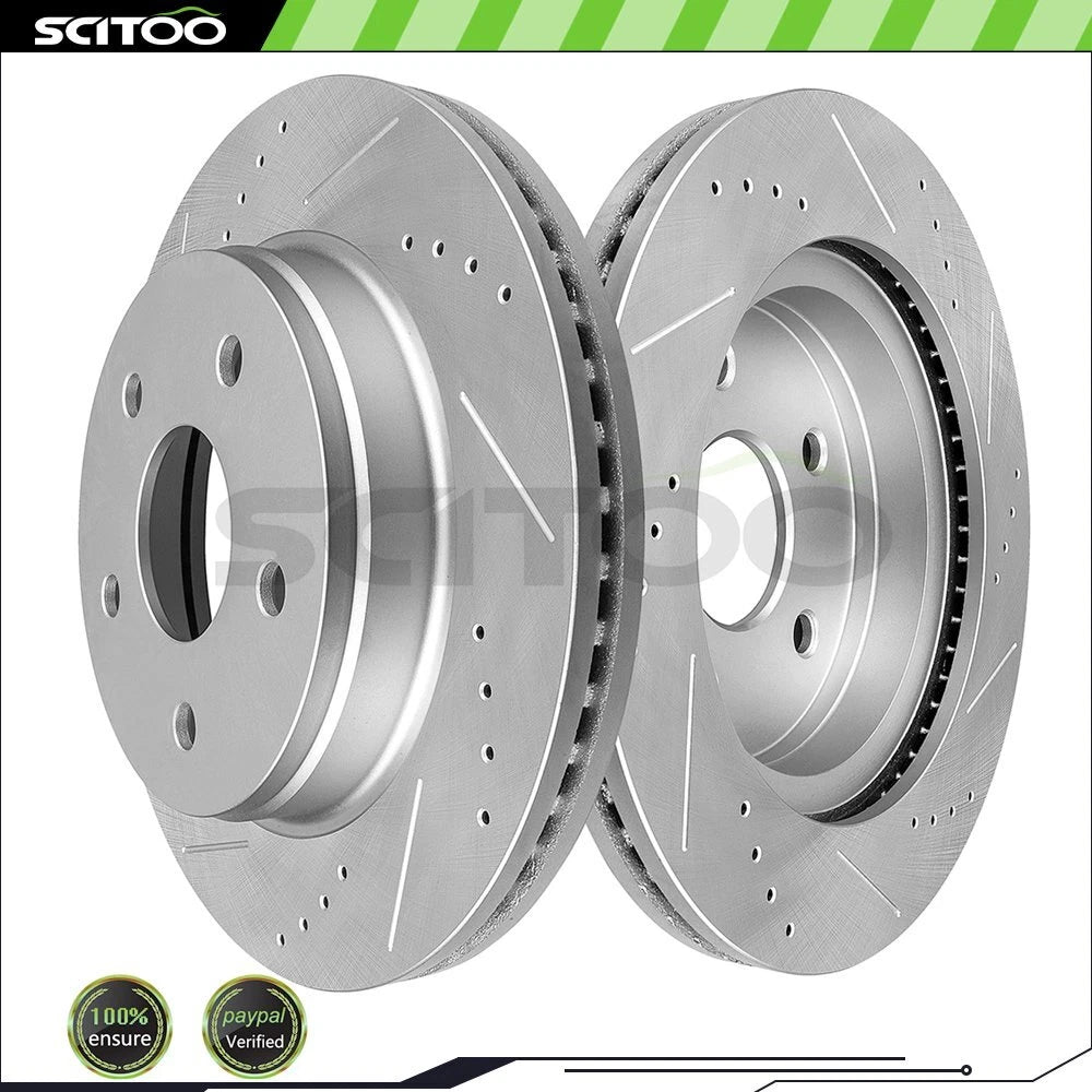 Front Brake Discs Rotors for Dodge Ram 1500 (2016–2018) Drilled & Slotted
