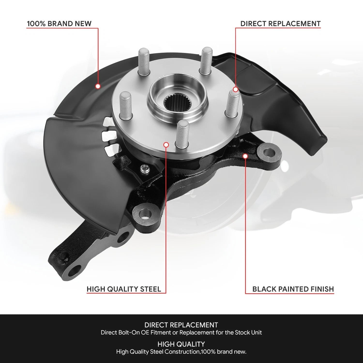 Front Left Loaded Wheel Bearing Hub Knuckle for Toyota Camry (2004–2006)