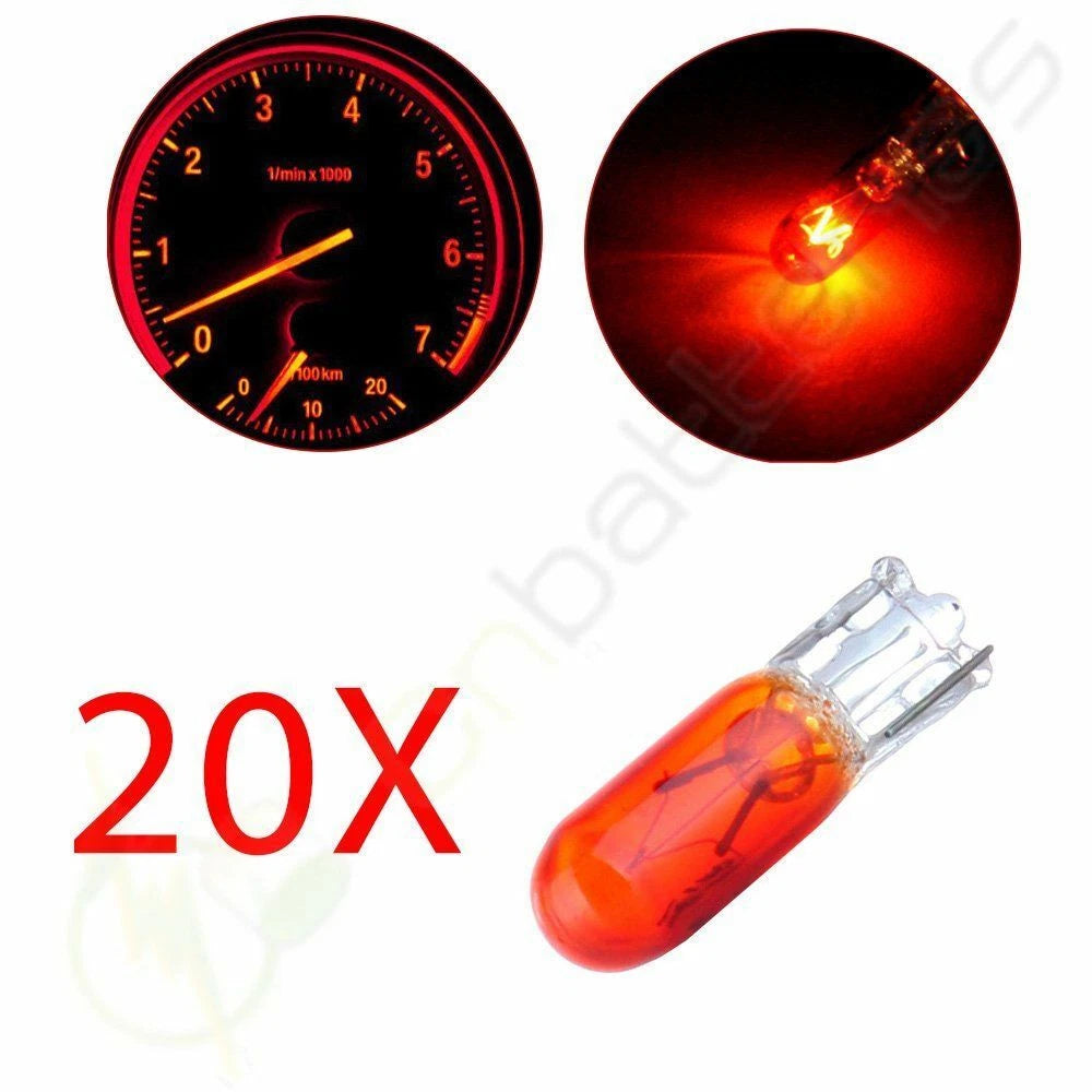 20x Halogen Mini-Wedge Bulbs T5 for Dashboard Cluster (70 73 74)