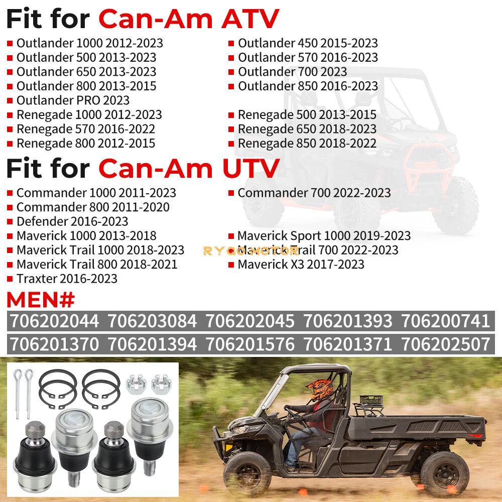 Ball Joint Kit for Can-Am Maverick Max 1000 (2013–2023) 706202045 706202044