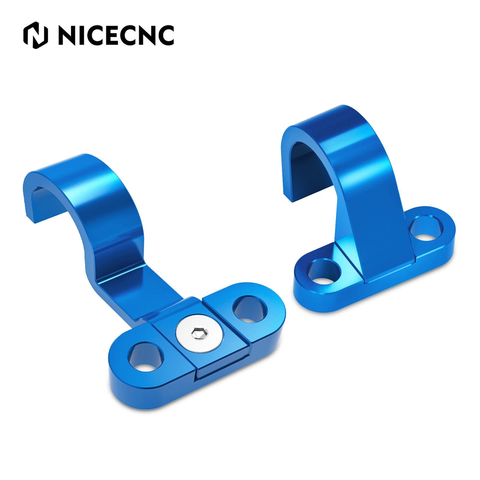 CNC Rear Brake Line Hose Clamp Holder for Yamaha YZ125 YZ250 (2006–2023) Blue
