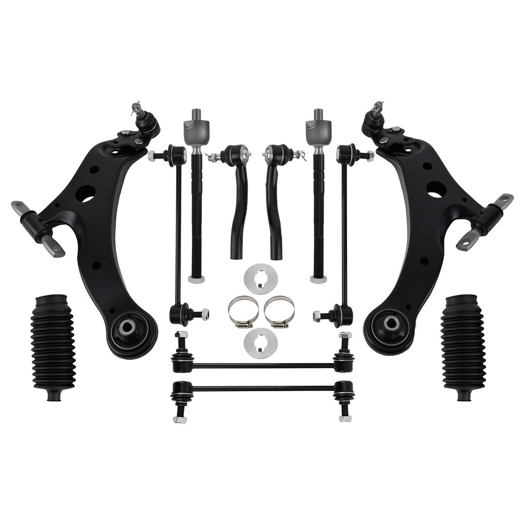 14Pcs Suspension Front Lower Control Arm Tie Rods for Toyota Camry (2007–2011)