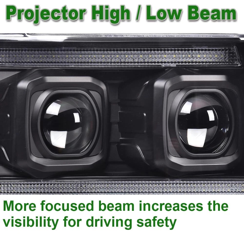 Dual LED Projector Headlights for Chevy Avalanche Tahoe Suburban (2007–2014)