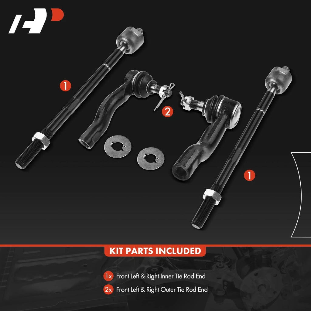 Inner & Outer Tie Rod Set for Toyota RAV4 (2001–2003) L4 2.0L GAS