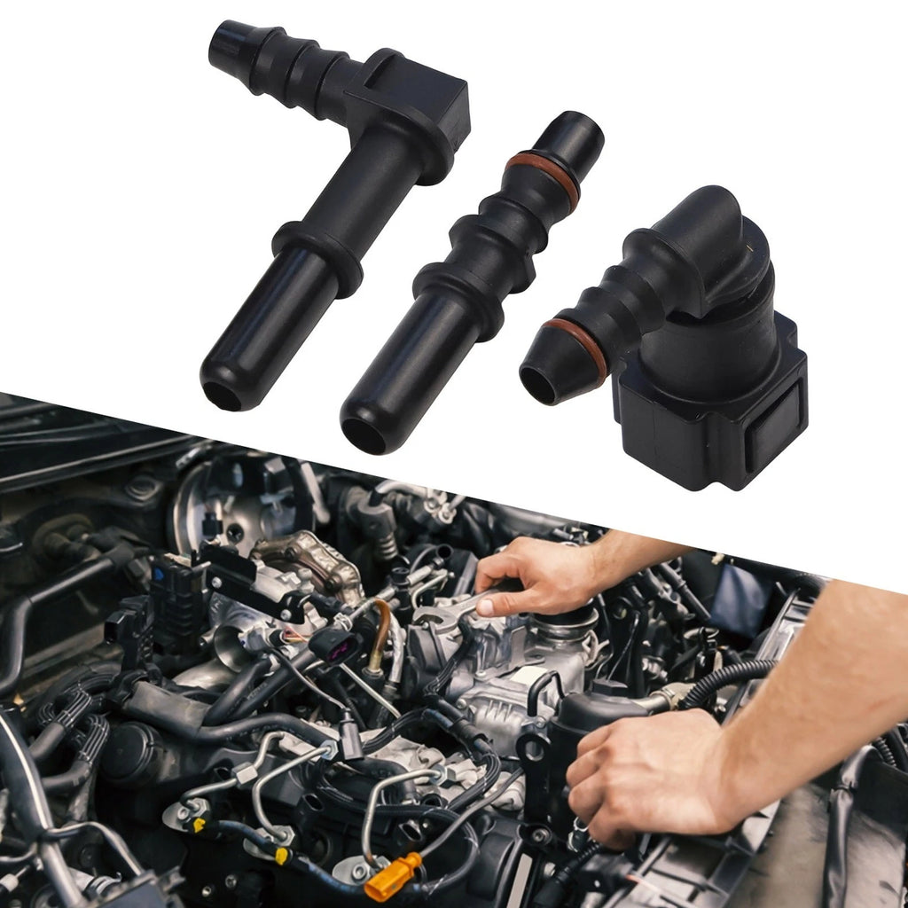 Set of 2 Elbow 7.89mm ID6 Fuel Line Hose Pipe Quick Release Connectors for