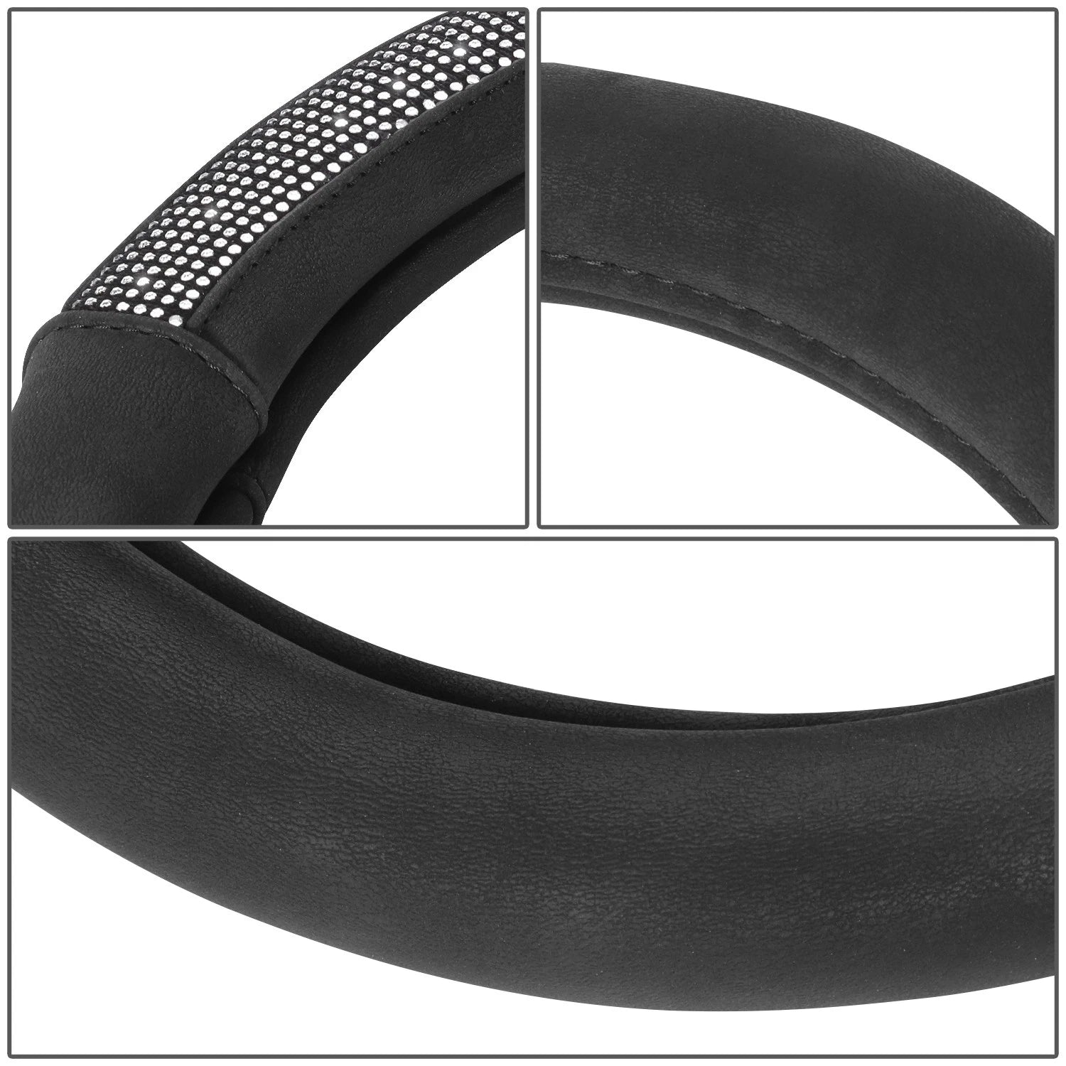 Steering Wheel Cover for Universal Fit (14.5"-15") Matte Grain Texture