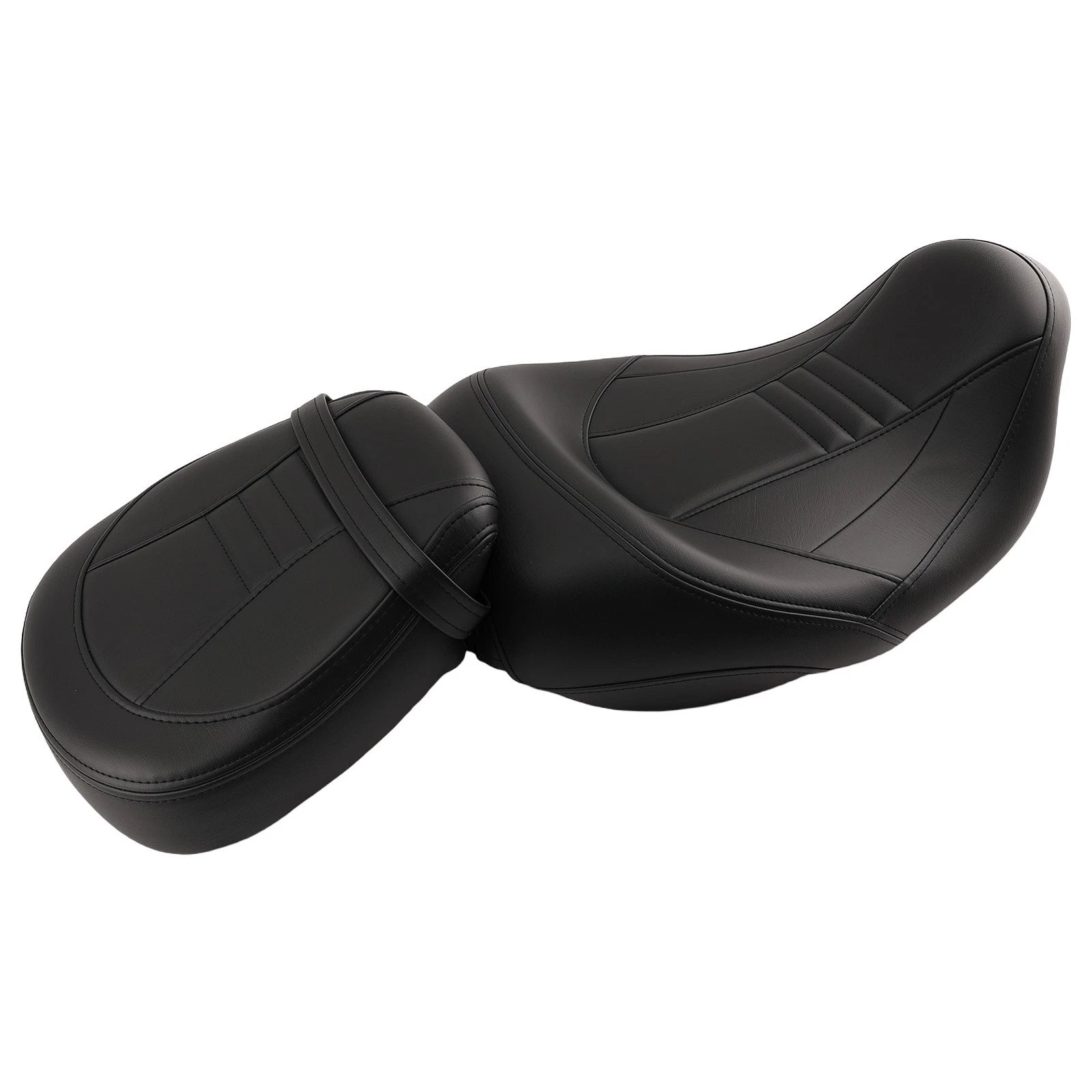 Black Low Profile Driver Seat for Harley Touring (2009–2024) Leather