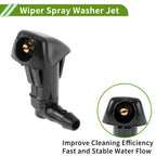 Windshield Washer Nozzle & Hose Connector for Honda (2006-2011) Black