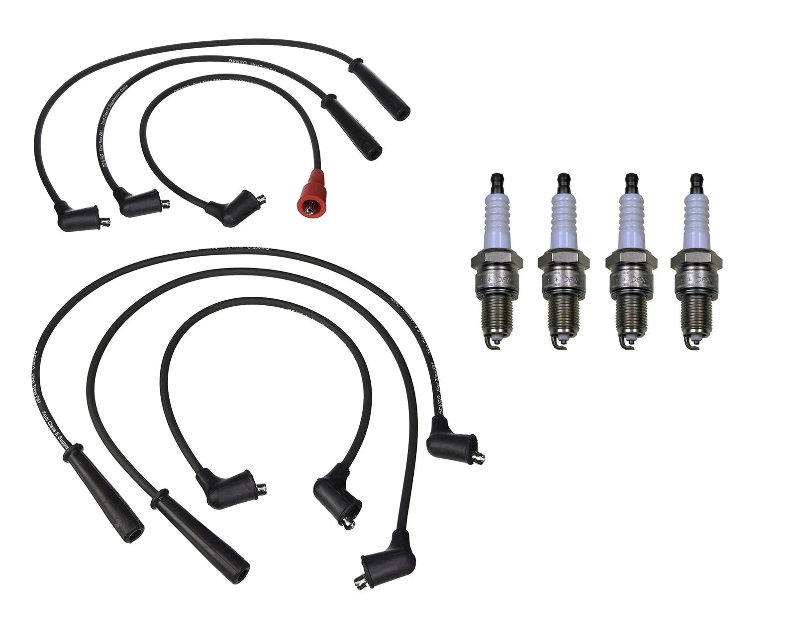 Denso 7mm Wire Set & 4 U-Groove Spark Plugs .044 for Chevy 1.5L FWD
