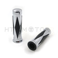 1" Chrome Diamond Style Handlebar Grips for Harley Softail Street Bob